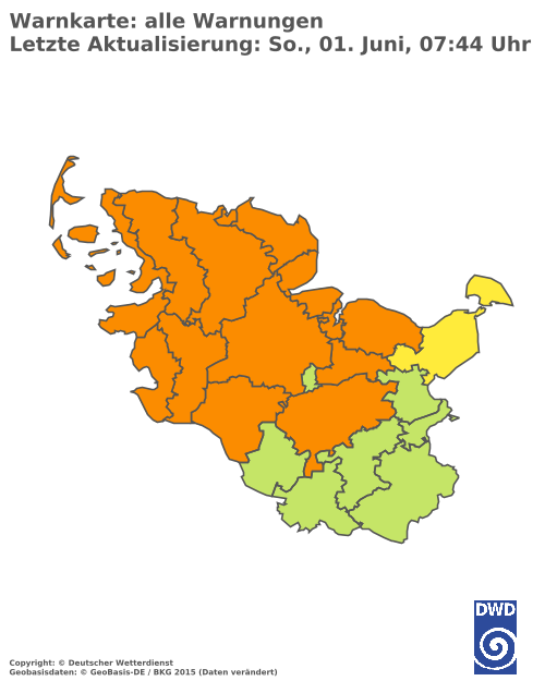 Aktuelle Wetterwarnungen für  Herzogtum Lauenburg